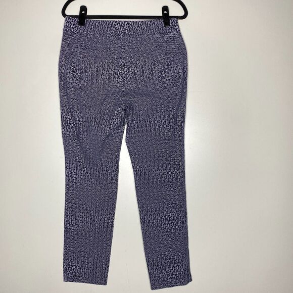 Talbots Chatham Ankle Pants Navy Blue White Polka Dot Women's Size 10 - Picture 2 of 7
